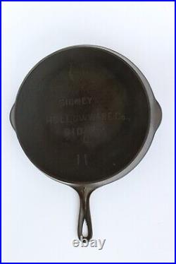 12 1/4 RARE Sidney Hollowware Co. #11 Large Cast Iron Double Pour Skillet
