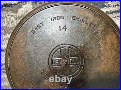 # 14 Griswold Cast Iron Skillet Large Block Logo 718B with Heat Ring