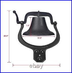 14'' Large Heavy Cast Iron Dinner Bell Door Bell for Outdoor Garden Farm School