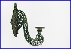 1900s Large Cast Iron Art Nouveau Candle Sconce