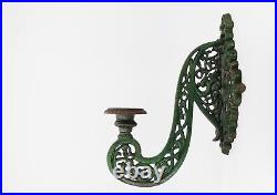 1900s Large Cast Iron Art Nouveau Candle Sconce