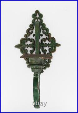 1900s Large Cast Iron Art Nouveau Candle Sconce