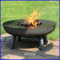 40 in Cast Iron Fire Pit Bowl with Cooking Ledge by Sunnydaze