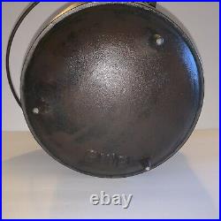 Antique Bean Pot Kettle 3 Leg WB Marking Large Rare #8 Cast Iron Pot