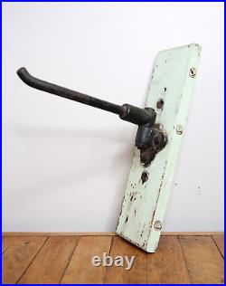 Antique Cast Iron swing arm hook train caboose industrial large heavy duty