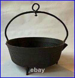 Antique Early 19th Century Large Cast iron Cooking Pot Tripod