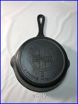 Antique GRISWOLD 724 Cast Iron SKILLET Frying Pan # 5 LARGE SLANT LOGO