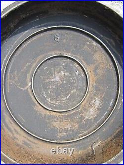 Antique Griswold 1096 Large Logo #6 Cast Iron High Dome Smooth Top Skillet LID