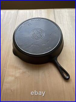 Antique Griswold #12 Cast Iron Skillet with Large Logo & Heat Ring