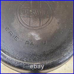 Antique Griswold Cast Iron Skillet No 9 large block 710 Erie PA