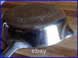 Antique Griswold Nickel Plated Cast Iron Skillet #4 Large Block Logo 702