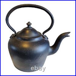 Antique Kenrick 10 Pint Cast Iron Large Kettle 12.5 Tall & Heavy Rustic Country