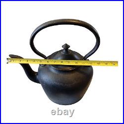 Antique Kenrick 10 Pint Cast Iron Large Kettle 12.5 Tall & Heavy Rustic Country