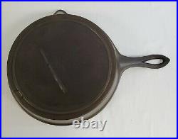 Antique Large #9 Cast Iron Skillet Heat Ring Very Fancy Handle Gate Mark