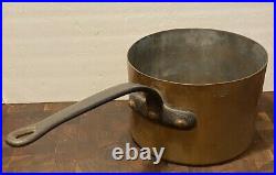 Antique Large Copper Sauce Pan Pot with Cast Iron Handle Dougherty, Phila