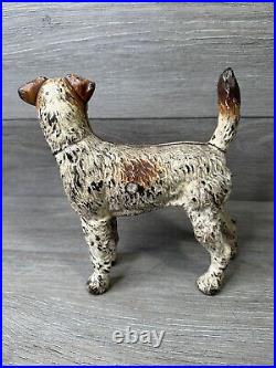 Antique Large Hubley Wire Hair Terrier Airedale Cast Iron Door Stop
