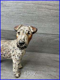 Antique Large Hubley Wire Hair Terrier Airedale Cast Iron Door Stop