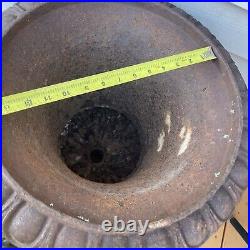 Antique Large Ornate Cast Iron Planter Urn. 24 Tall