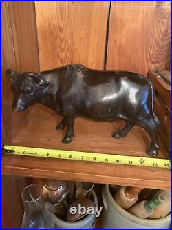 Antique Large cast iron bull