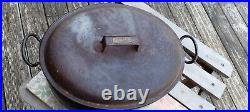 Antique Original Large Judges Cast Iron Cooking Pot with Lid 3 Gallon