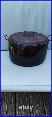 Antique Original Large Judges Cast Iron Cooking Pot with Lid 3 Gallon