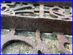 Antique Victorian Architectural Salvage Cast Iron Grate Large 29.5 Square