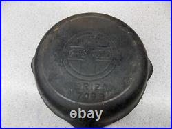 Antique Vintage Griswold Erie Cast Iron #3 709B Skillet Slanted Large Logo