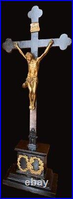 Antique large cast iron crucifix. Jesus