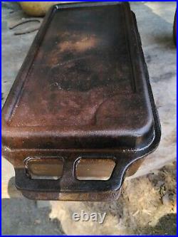 Awesome Vintage Large Cast Iron Fish Fryer Roaster Very Nice