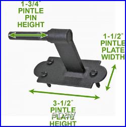 Black Offset Strap Lift off Pintle Hinge 11 3/4 Large Cast Iron Offset Pin Hing