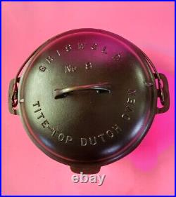 Cast Iron Griswold No. 8 Dutch Oven 833 A with Raised Letter Lrg. Logo Lid 2551 B