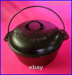 Cast Iron Griswold No. 8 Dutch Oven 833 A with Raised Letter Lrg. Logo Lid 2551 B