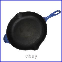 Creuset Frying Pan Cast Iron Large Skillet #30 Made in France Blue Cooking 12