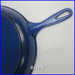 Creuset Frying Pan Cast Iron Large Skillet #30 Made in France Blue Cooking 12