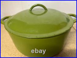 Descoware Belgium Green Enamel Cast Iron Dutch Oven Large Pot With Lid 2-E, 10, P