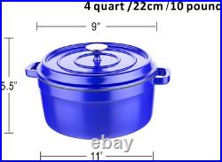 Dutch Oven Enameled Cast Iron with Stainless Steel Knob and Large Loop Handles