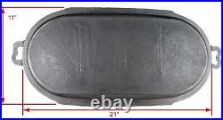 Early Unmarked Large Cast Iron Oval Shallow Long Pan Excel Restored Condition