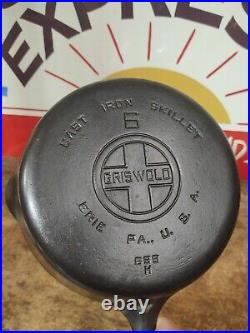 Fully Restored GRISWOLD #6 Cast Iron Skillet 8 Large Logo 699 Seasoned