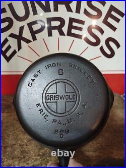 Fully Restored GRISWOLD #6 Cast Iron Skillet 8 Large Logo 699 Seasoned