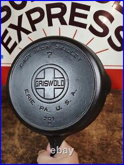 Fully Restored GRISWOLD #7 Cast Iron Skillet Pan 10 Large Logo Seasoned Flat
