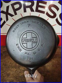 Fully Restored GRISWOLD #7 Cast Iron Skillet Pan 10 Large Logo Seasoned Flat