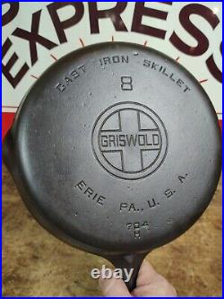 Fully Restored GRISWOLD #8 Cast Iron Skillet Large Logo 704 Seasoned