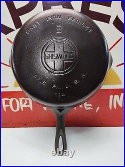 Fully Restored GRISWOLD #8 Cast Iron Skillet Large Logo 704 Seasoned Flat