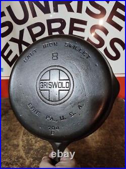 Fully Restored GRISWOLD #8 Cast Iron Skillet Pan 10 Large Logo 704 Seasoned