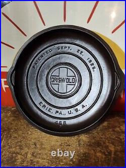 Fully Restored GRISWOLD #8 Cast Iron Skillet Pan Lid Large Logo Seasoned