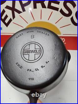 Fully Restored GRISWOLD CAST IRON SKILLET Pan Large Logo 11 Seasoned Flat