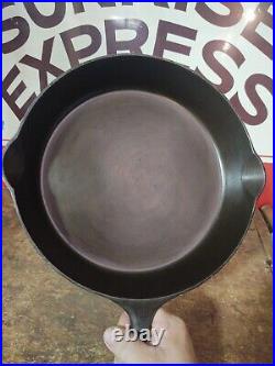 Fully Restored GRISWOLD Cast Iron SKILLET Frying Pan # 10 Large Logo 12 Flat