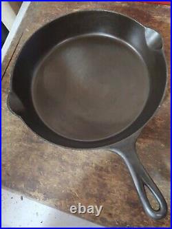 Fully Restored GRISWOLD Cast Iron SKILLET Frying Pan # 10 Large Logo 12 Flat