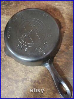 Fully Restored GRISWOLD Cast Iron SKILLET Frying Pan #4 LARGE BLOCK LOGO Flat