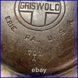 GRISWOLD #7 Cast Iron Skillet Large Logo 701 A Seasoned